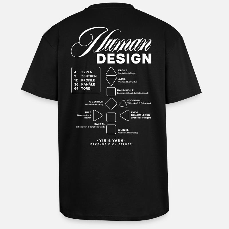 Human Design Blueprint - Oversized Heavyweight Unisex T-Shirt - Schwarz