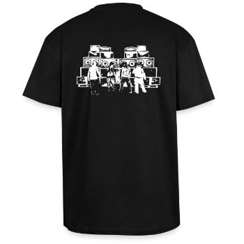 Sound System 23 - T-shirt unisexe oversize épais - noir - Dos - Alina (178cm)