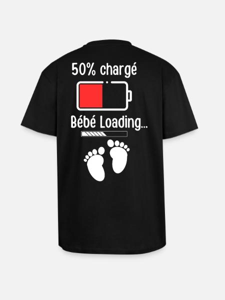 Baby-Ladeakku 50% - Oversized Heavyweight Unisex T-Shirt - Schwarz