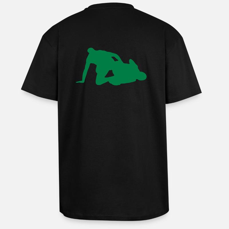 Grappling Leg Control Silhouette - Unisex Oversized Heavyweight T-shirt - black
