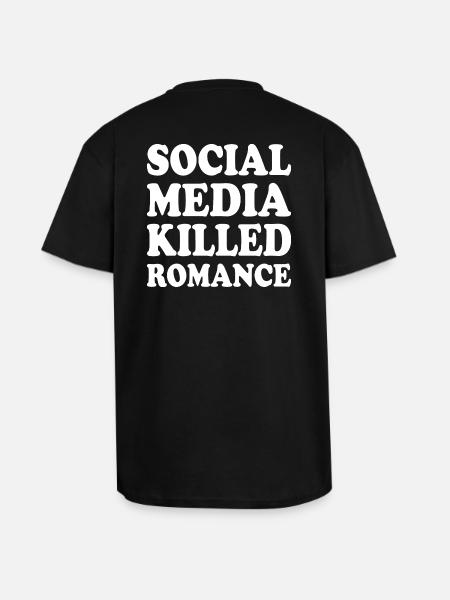 social media killed romance - Unisex oversized heavyweight t-shirt - sort
