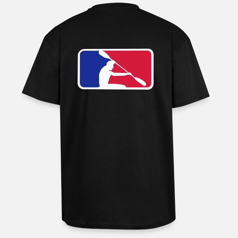 Kanu mit Frame - Oversized Heavyweight Unisex T-Shirt - Schwarz