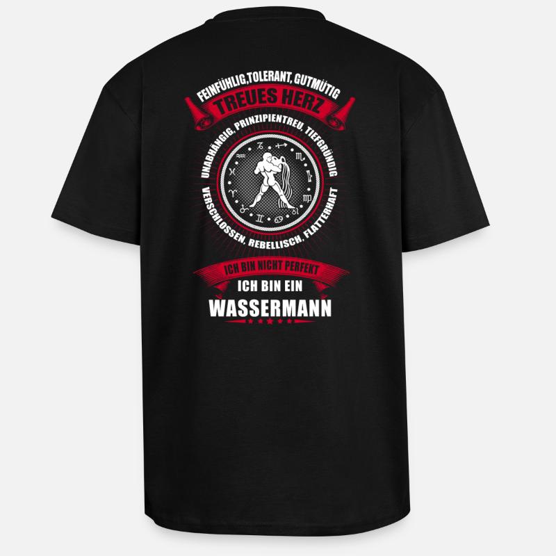 Wassermann Sternzeichen Horoskop - Oversized Heavyweight Unisex T-Shirt - Schwarz