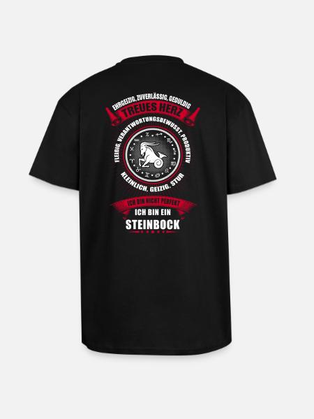 Steinbock Sternzeichen Horoskop - Oversized Heavyweight Unisex T-Shirt - Schwarz