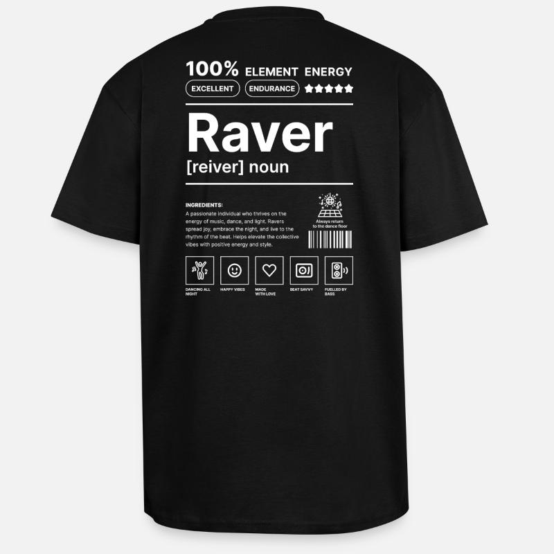 Raver-Lebensstil Weiß - Oversized Heavyweight Unisex T-Shirt - Schwarz