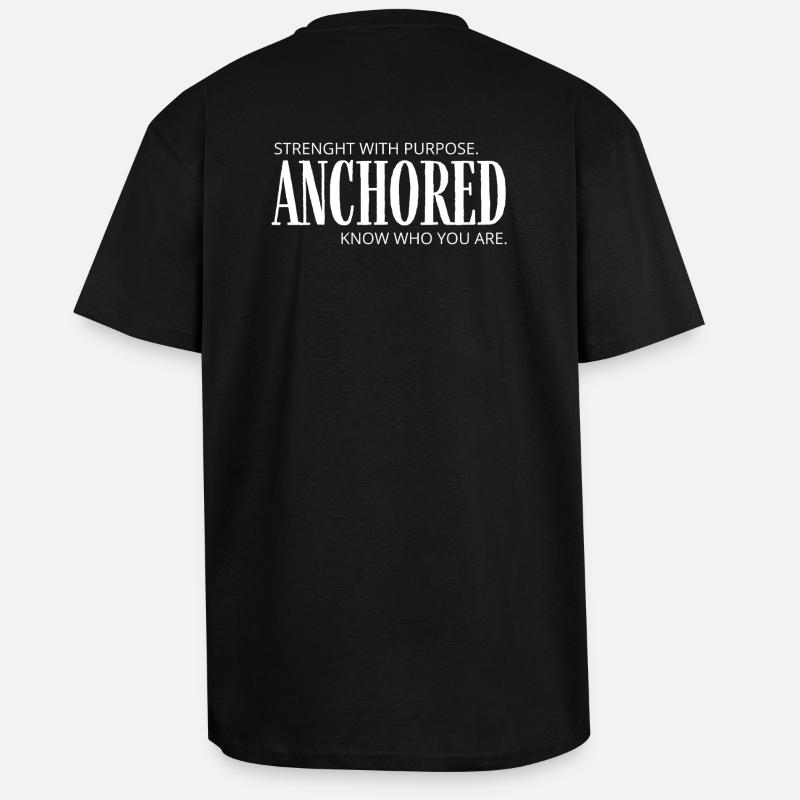 VERANKERT - Oversized Heavyweight Unisex T-Shirt - Schwarz