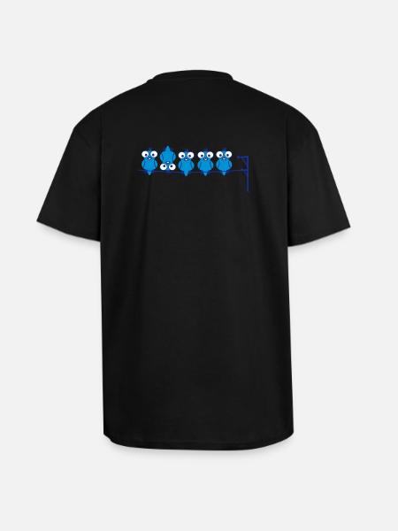 Vogel Kopf - Oversized Heavyweight Unisex T-Shirt - Schwarz