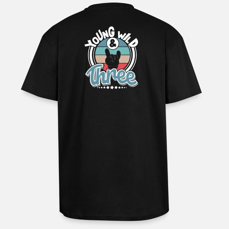 Young Wild And Three - Oversized Heavyweight Unisex T-Shirt - Schwarz