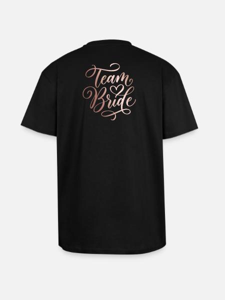 Team Bride Handlettering Bachelor Party - Unisex Oversized Heavyweight T-shirt - black