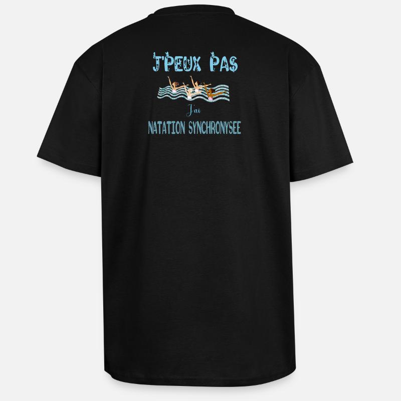 j'peux pas j'ai natation synchronisee - T-shirt unisexe oversize épais - noir