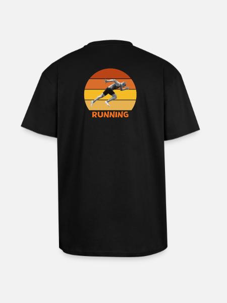 athletics, sprint, running - Unisex Oversized Heavyweight T-shirt - black