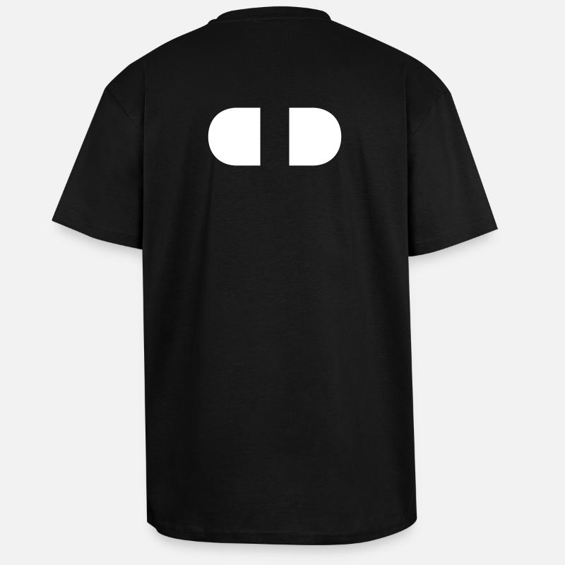 Manette-Split-Blanc - T-shirt unisexe oversize épais - noir