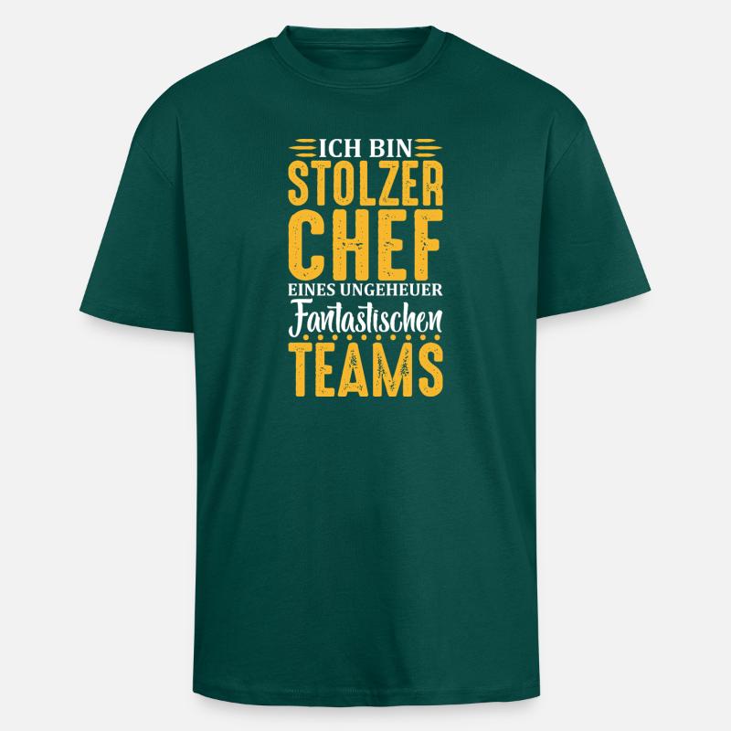 Stolzer Chef Chef Mann Abteilungsleiter Teamchef - Unisex Oversized Heavyweight T-shirt - hunter green
