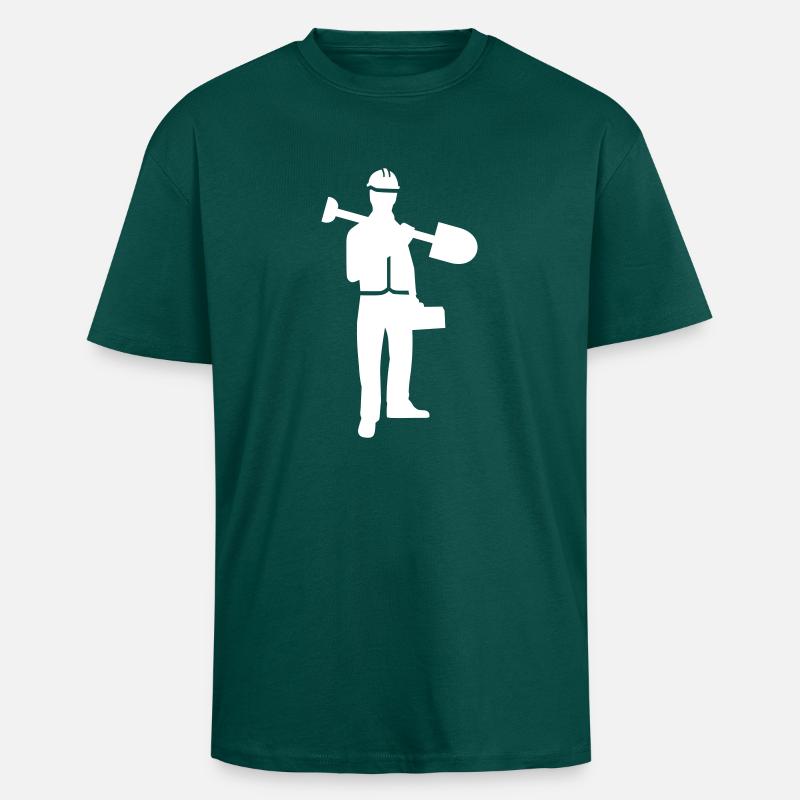 Ouvrier du bâtiment - T-shirt unisexe oversize épais - hunter green
