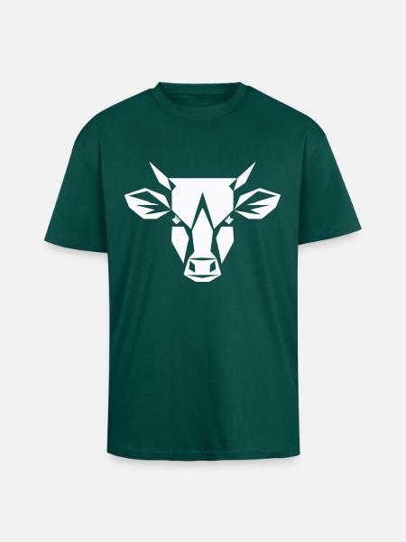 Polygone de taureau - Conception agricole - T-shirt unisexe oversize épais - hunter green