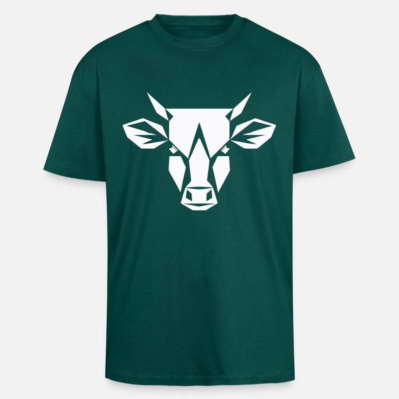 Bulle Polygon - Landwirtschaft Design - Oversized Heavyweight Unisex T-Shirt - hunter Green