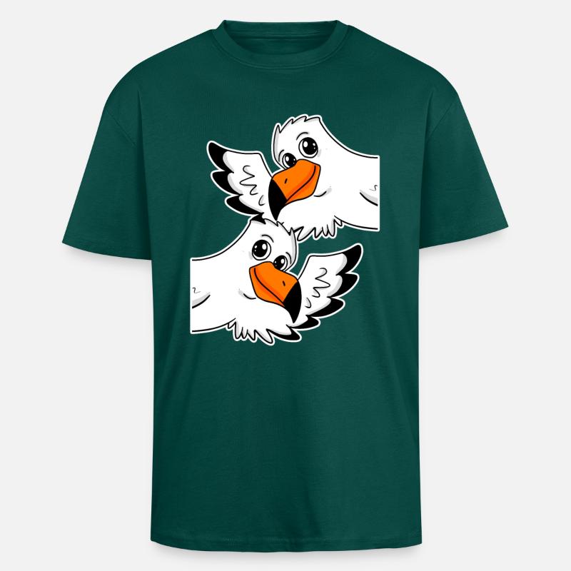 Möwe Möwen - Oversized Heavyweight Unisex T-Shirt - hunter Green