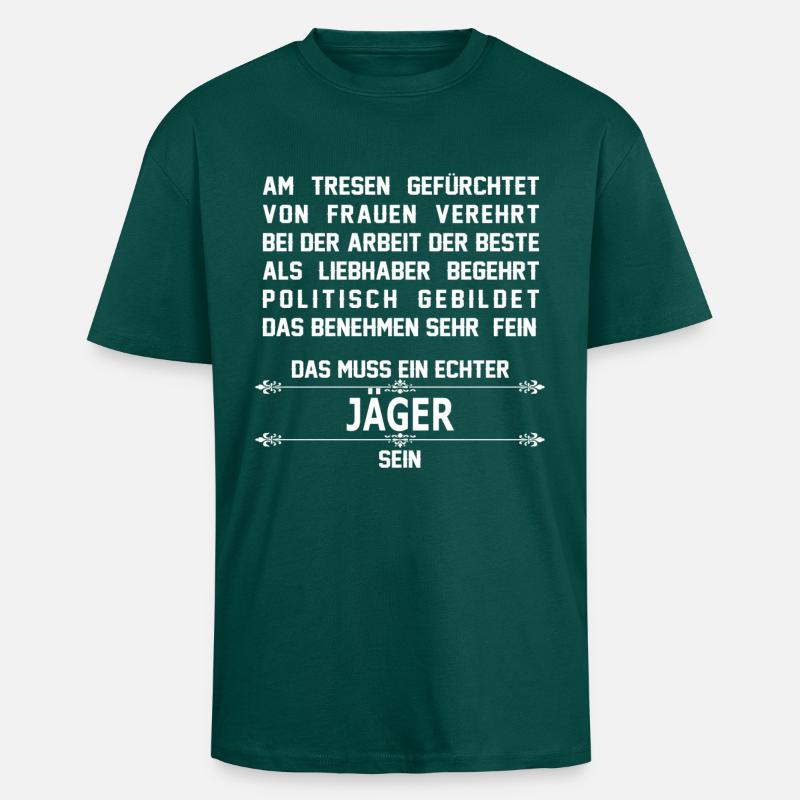 jaeger - Oversized Heavyweight Unisex T-Shirt - hunter Green