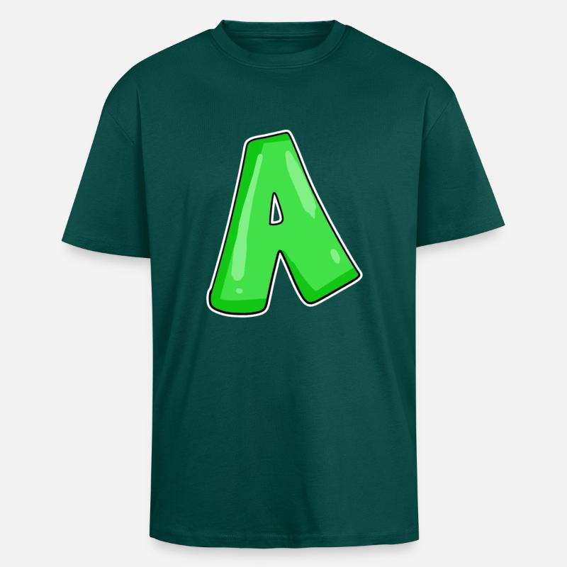 point A Point initial - T-shirt unisexe oversize épais - hunter green