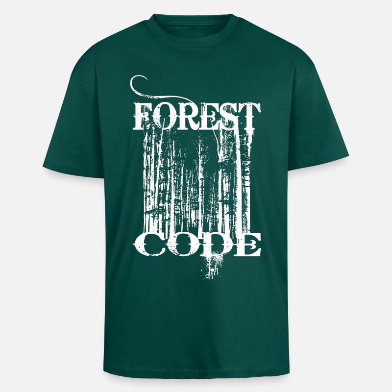Code forestier - T-shirt unisexe oversize épais - hunter green