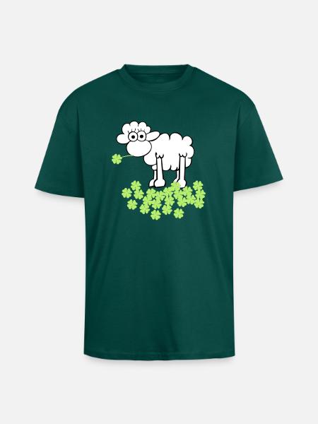 st. Patrick's sheep - Unisex Oversized Heavyweight T-shirt - hunter green