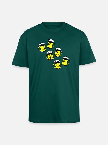 Beer Beer Mug Icon - Unisex Oversized Heavyweight T-shirt - hunter green