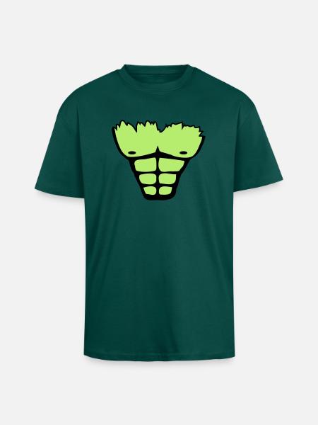 muscle_chest_wu2 - Unisex Oversized Heavyweight T-shirt - hunter green