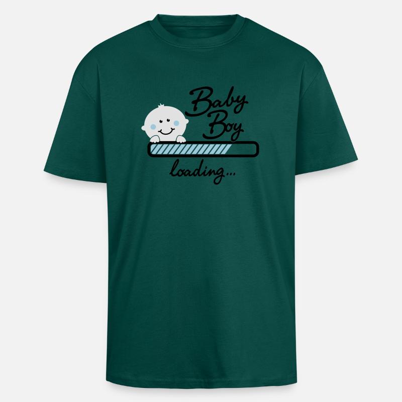 Baby Boy loading... - Oversized Heavyweight Unisex T-Shirt - hunter Green