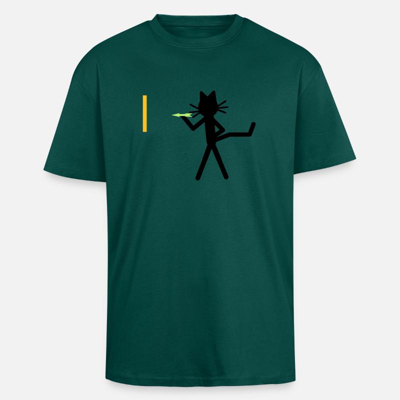 Katze Kittycat dartet - Oversized Heavyweight Unisex T-Shirt - hunter Green