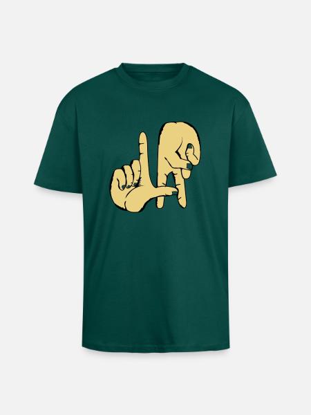 los_angeles_handzeichen_2 - Oversized Heavyweight Unisex T-Shirt - hunter Green
