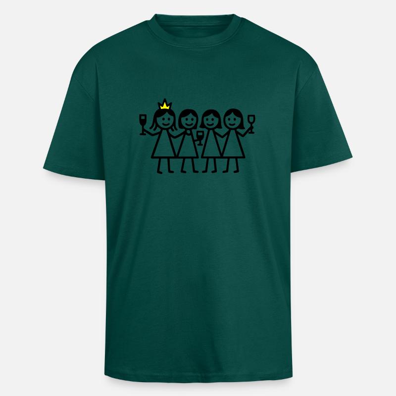 Hen Birthday - Unisex Oversized Heavyweight T-shirt - hunter green