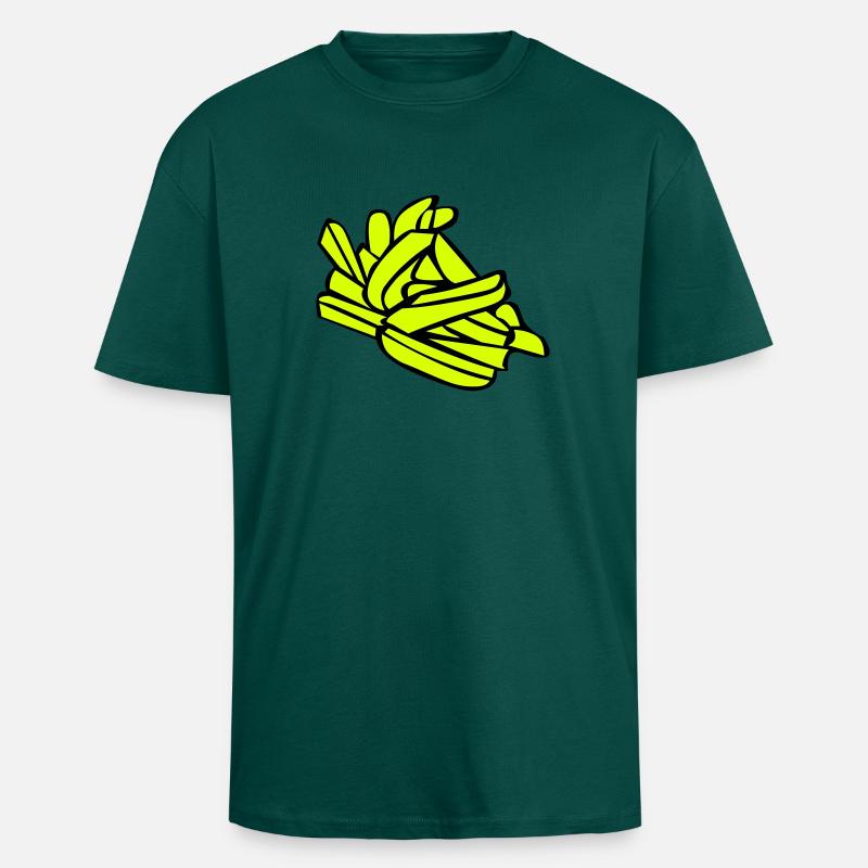 Pommes frites oder Chips - Oversized Heavyweight Unisex T-Shirt - hunter Green