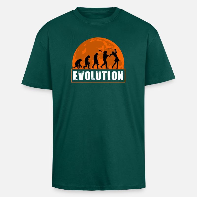 Entwicklung der Golfmädchen-Geschenk-Golfspielerin - Oversized Heavyweight Unisex T-Shirt - hunter Green
