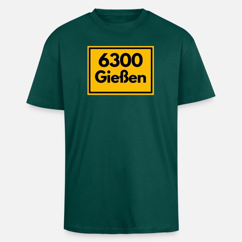 ANCIEN CODE POSTAL RETRO 6300 GIESSEN - T-shirt unisexe oversize épais - hunter green