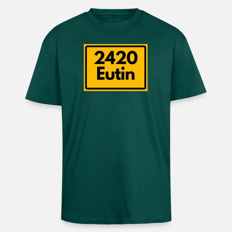 OLD POSTCODE RETRO 2420 EUTIN – SCHLOSS - Unisex Oversized Heavyweight T-shirt - hunter green