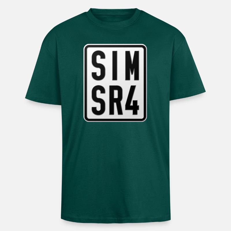 Plaque d’immatriculation du cyclomoteur Simson SR4 - T-shirt unisexe oversize épais - hunter green