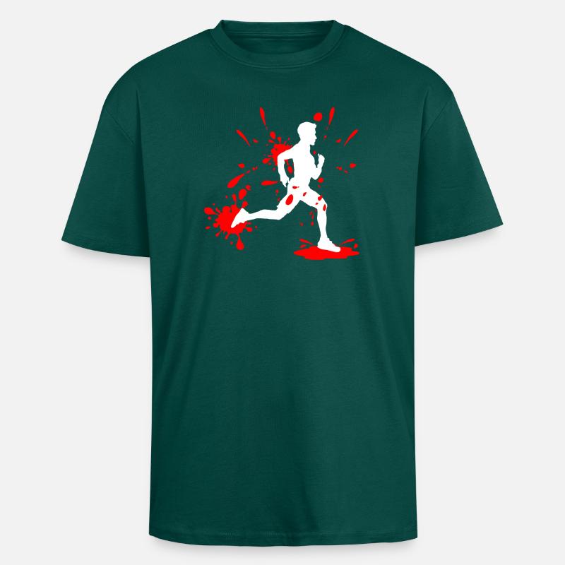 Mud Run Man – Splash Runner - Oversized Heavyweight Unisex T-Shirt - hunter Green