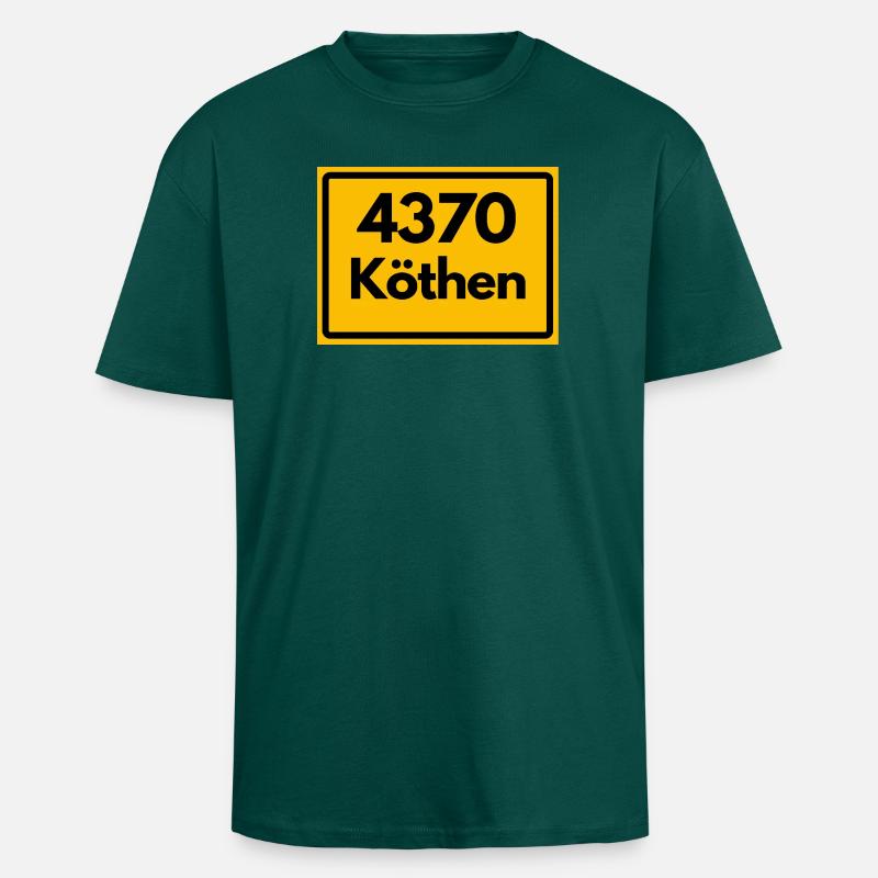ANCIEN CODE POSTAL 4370 KÖTHEN HEIMATSTOLZ - T-shirt unisexe oversize épais - hunter green