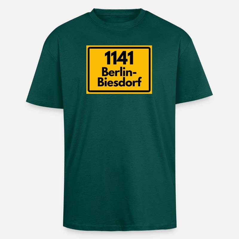 1141 BERLIN-BIESDORF DDR RETRO OSTALGIE - Oversized Heavyweight Unisex T-Shirt - hunter Green