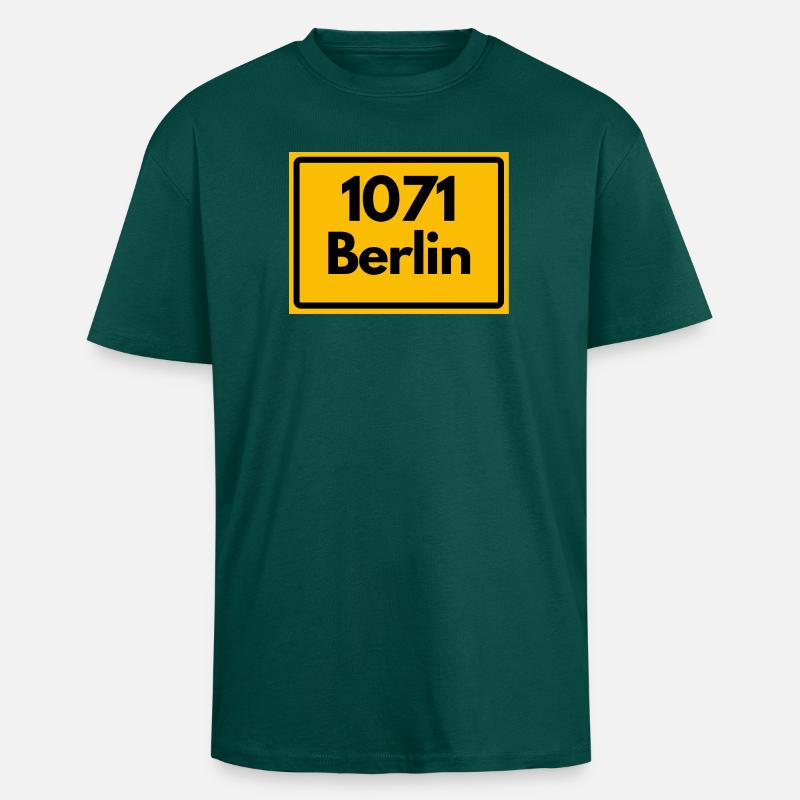 OLD POSTCODE 1071 BERLIN BERLIN OSTALGIE - Unisex Oversized Heavyweight T-shirt - hunter green