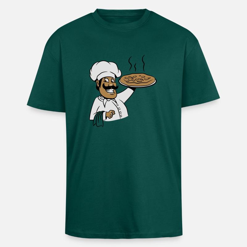 cuire la pizza de cuisson - T-shirt unisexe oversize épais - hunter green