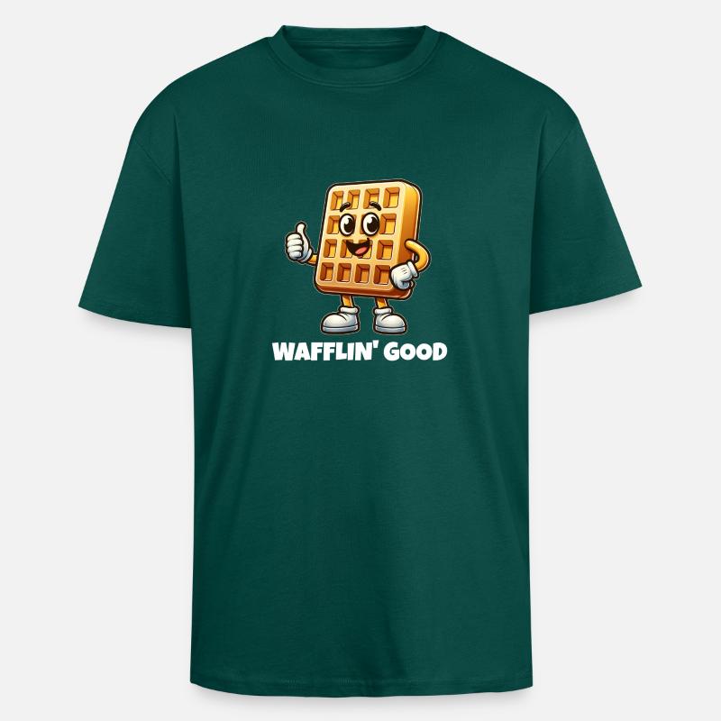 Waffelhaft gut - Oversized Heavyweight Unisex T-Shirt - hunter Green