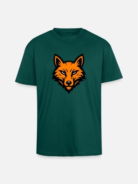 Fox Head - Unisex Oversized Heavyweight T-shirt - hunter green