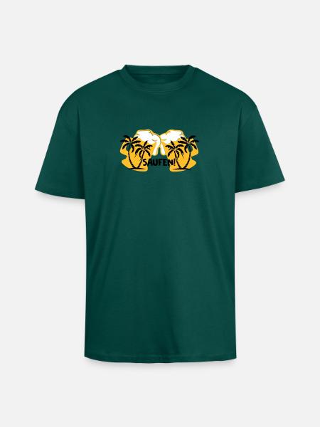 Saufen! - Oversized Heavyweight Unisex T-Shirt - hunter Green
