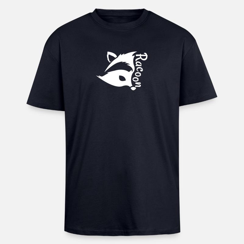 Raccon, Waschbär - Oversized Heavyweight Unisex T-Shirt - French Navy