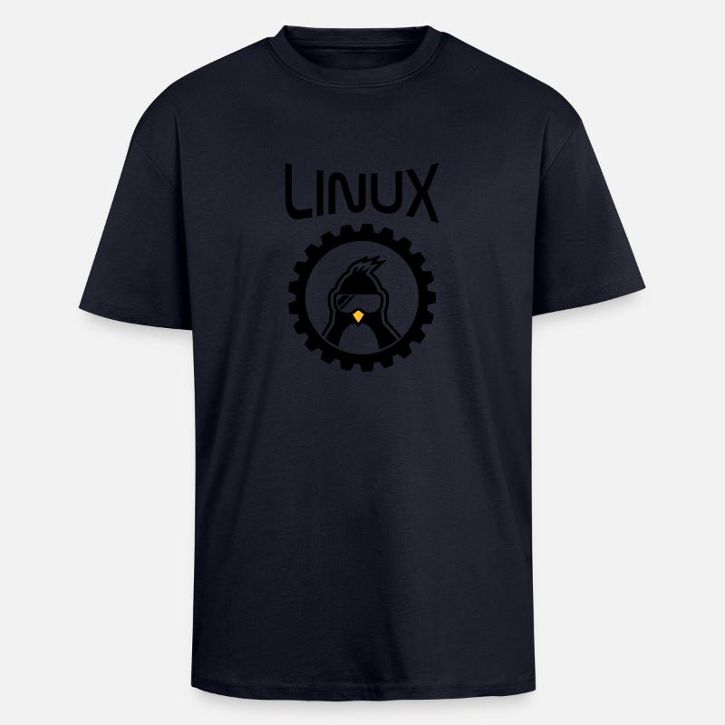 linux wheel - Unisex Oversized Heavyweight T-shirt - french navy