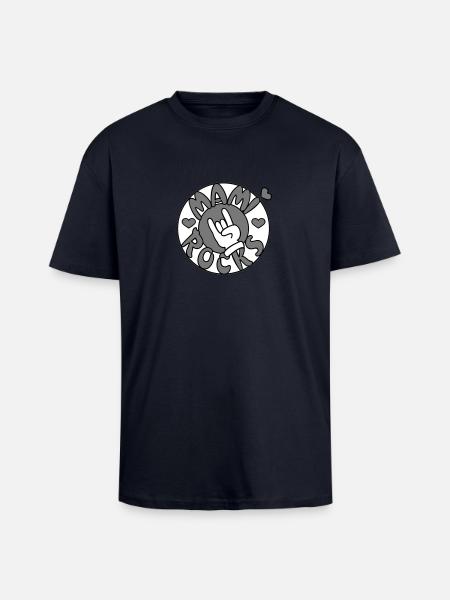 mami rocks (circle, 3c) - Unisex Oversized Heavyweight T-shirt - french navy