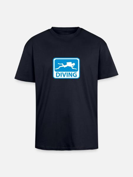 Diving - Unisex Oversized Heavyweight T-shirt - french navy