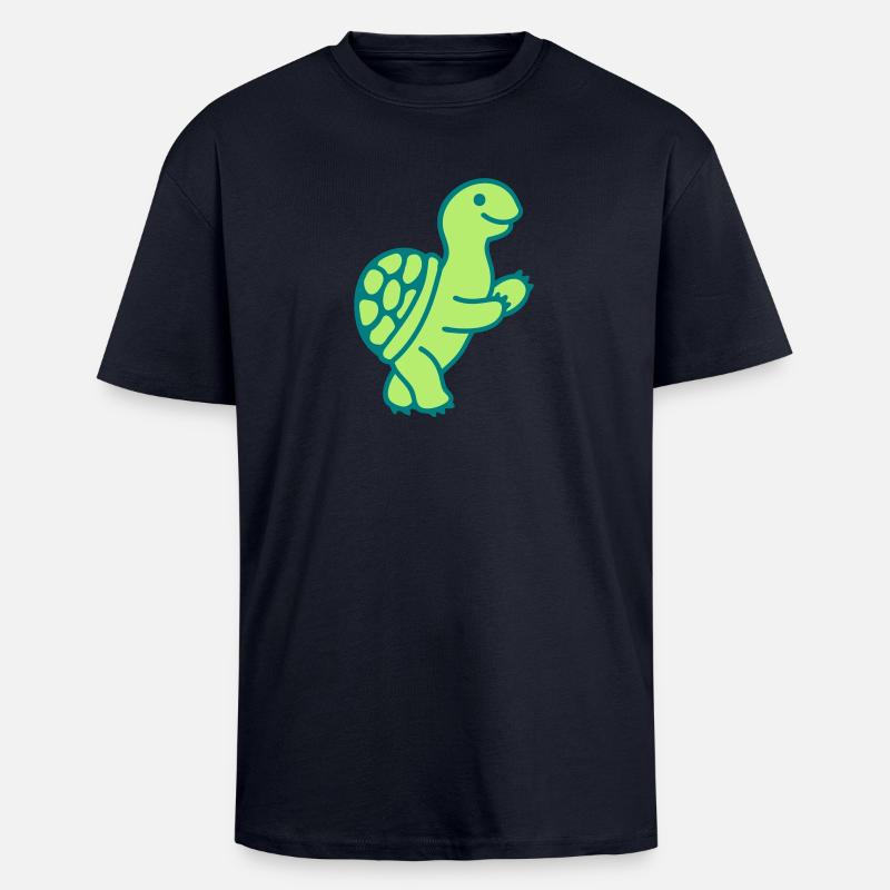 Tortue 2 - T-shirt unisexe oversize épais - bleu marine