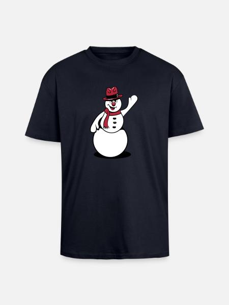 Waving snowman - Unisex Oversized Heavyweight T-shirt - french navy